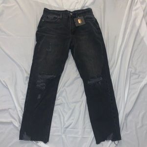 Black High Rise Girlfriend Jeans